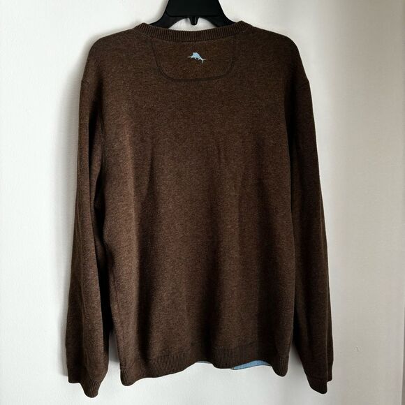 Tommy Bahama Men’s reversible v-neck knit sweater brown blue size large EUC! - Picture 7 of 10